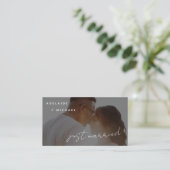 シンプル モダン 挙式後すぐ 結婚写真カード エンクロージャーカード (スタンド正面)