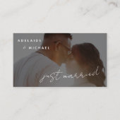 シンプル モダン 挙式後すぐ 結婚写真カード エンクロージャーカード (正面)