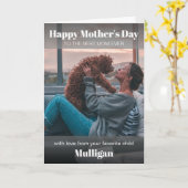 シンプル モダン 母の日 カスタム フォト カード (黄色い花)