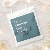 シンプル モダン 水彩 ターコイズ ブライダル シャワー フェイバーバッグ (クリップ留めされた状態)