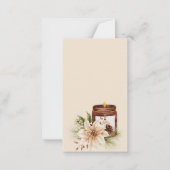 シンプル モダン 水彩 花 イラスト クリスマス ノートカード (裏面)