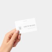 シンプル モダン 法人 社員 ロゴ 名前 ID バッジ (手持ち)