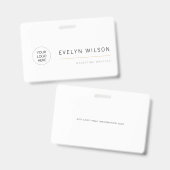 シンプル モダン 法人 社員 ロゴ 名前 ID バッジ (正面＆裏面)