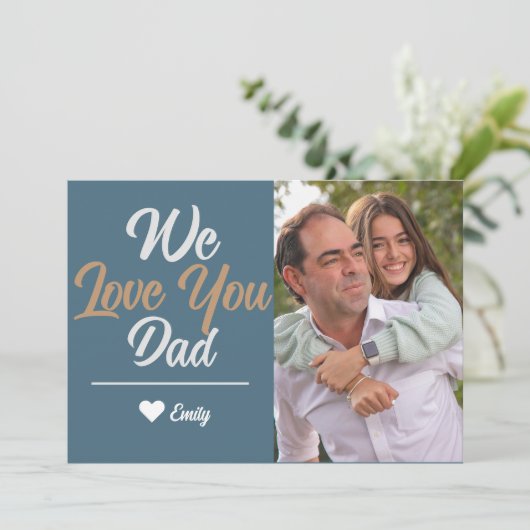 シンプル モダン 父の日の家族写真 シーズンカード (スタンド正面)