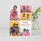 シンプル モダン 父の日 フォト ファミリー コラージュ シーズンカード (スタンド正面)
