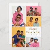 シンプル モダン 父の日 フォト ファミリー コラージュ シーズンカード (正面/裏面)