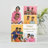シンプル モダン 父の日 フォト ファミリー コラージュ シーズンカード (スタンド正面)