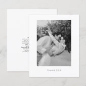 シンプル モダン 結婚式 フォト サンクスカード (正面/裏面)