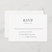 シンプル モダン 黒と白の出欠返信カード (正面/裏面)