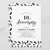 シンプル モダン 10周年 結婚記念日 招待状 (正面/裏面)