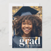 シンプル モダン 2 フォト 卒業パーティー 招待状 (正面)