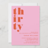 シンプル モダン 30歳の誕生日 招待状 (正面)