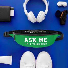 シンプル モダン Ask Me グリーン ホワイト ボランティア 活動 ファニーパック
