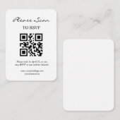 シンプル モダン RSVP QRコード同封カード エンクロージャーカード (正面/裏面)