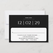 シンプル モノクロ 特別な日 ウェディング 出欠カード (正面)