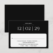 シンプル モノクロ 特別な日 ウェディング 出欠カード (正面/裏面)