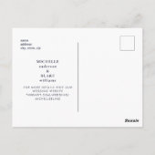 シンプル&モノグお洒落ラムネイビー&ホワイト日付を保存 ポストカード (裏面)