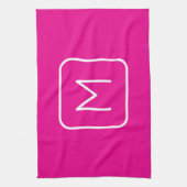 シンプル&モノグモダンラムイニシャル | ピンクと白 キッチンタオル (縦)