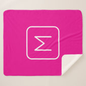 シンプル&モノグモダンラムイニシャル | ピンクと白 シェルパブランケット (正面(横))