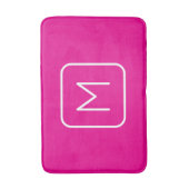 シンプル&モノグモダンラムイニシャル | ピンクと白 バスマット (正面縦)