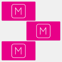 シンプル&モノグモダンラムイニシャル | ピンクと白