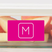 シンプル&モノグモダンラムイニシャル | ピンクと白 ラベル (貼付)