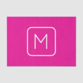 シンプル&モノグモダンラムイニシャル | ピンクと白 薄葉紙 (正面)