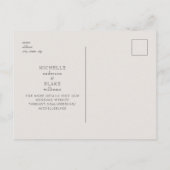 シンプル&モノグラお洒落ム結婚式の日付を保存グレー ポストカード (裏面)