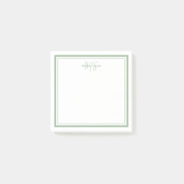 シンプル モノグラム 二重枠 ミニマリスト Sage Green ポストイット