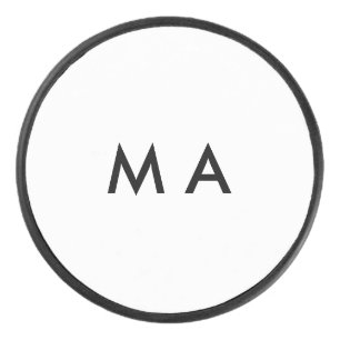 シンプル モノグラム 名前 文字 メンズ ミニマル テイスト アイスホッケーパック
