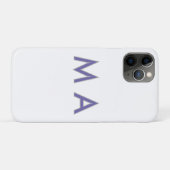 シンプル モノグラム 紫 グレー 名前 名前入れ モダン Case-Mate iPhoneケース (裏面(横))