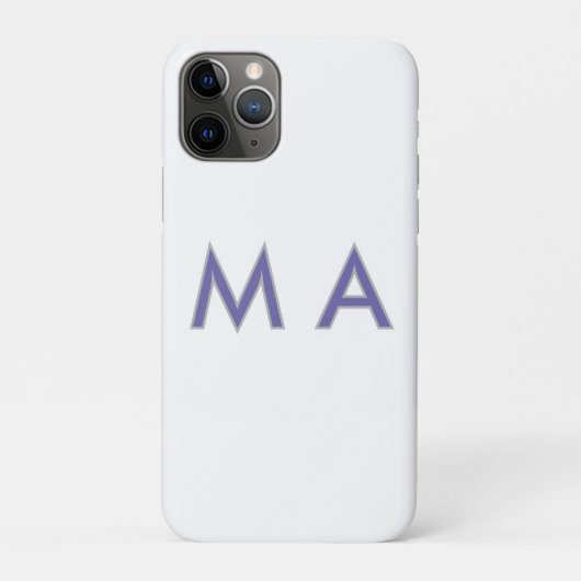 シンプル モノグラム 紫 グレー 名前 名前入れ モダン Case-Mate iPhoneケース (裏)