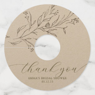 シンプル&ユエレガントーカリプトゥスブランチワイングラスラベル ワイングラスタグ