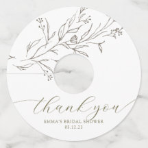 シンプル&ユエレガントーカリプトゥスブランチワイングラスラベル