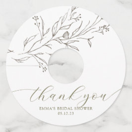 シンプル&ユエレガントーカリプトゥスブランチワイングラスラベル ワイングラスタグ