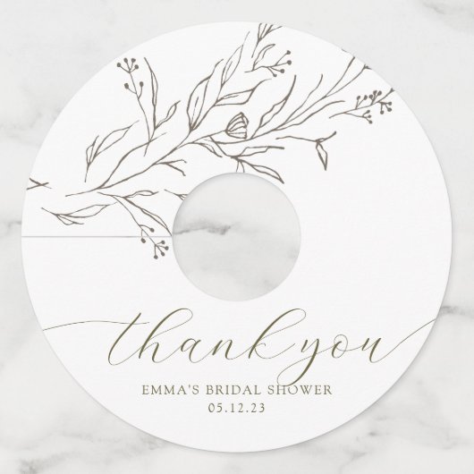 シンプル&ユエレガントーカリプトゥスブランチワイングラスラベル ワイングラスタグ (正面)