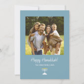 シンプル（ユダヤ教）メノラーフモダンァミリ写真ハヌカー シーズンカード (正面)
