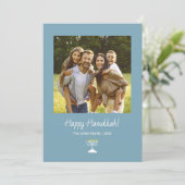 シンプル（ユダヤ教）メノラーフモダンァミリ写真ハヌカー シーズンカード (スタンド正面)