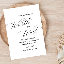 シンプル ユニーク 結婚式延期 セーブザデート