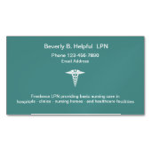 シンプル・ライセンス実用ナースLPN マグネット名刺 (正面)