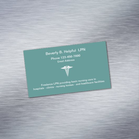 シンプル・ライセンス実用ナースLPN マグネット名刺 (インサイチュ)