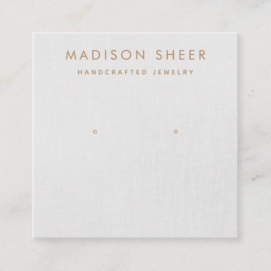 シンプル、ライトグレイモダン、イヤリング表示カード スクエア名刺 (正面)