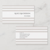 シンプル ライトグレー パステル ストライプ ジオメトリック チック 名刺 (正面/裏面)