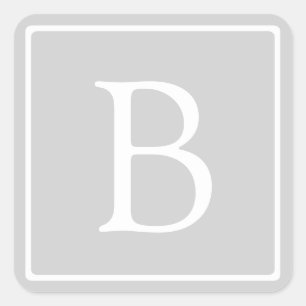 シンプル ライトグレー モノグラム スクエアシール