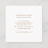 シンプル、ライトターコイズブルー、ミニマスタイリッシュリスト スクエア名刺 (裏面)