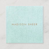 シンプル、ライトターコイズブルー、ミニマスタイリッシュリスト スクエア名刺 (正面)