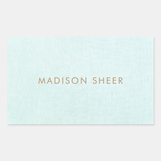 シンプル、ライトターコイズブルー、ミニマスタイリッシュリスト 長方形シール (正面)