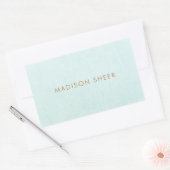 シンプル、ライトターコイズブルー、ミニマスタイリッシュリスト 長方形シール (封筒)