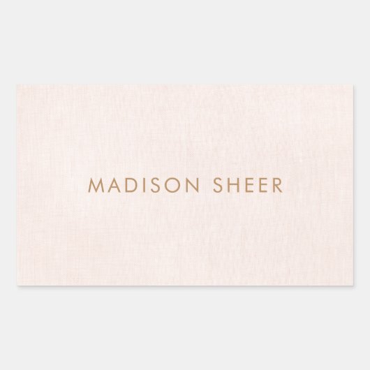 シンプル、ライトピンクミニマスタイリッシュリスト 長方形シール (正面)