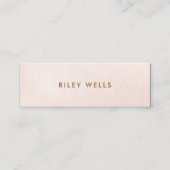 シンプル　ライトピンク　スタイリッシュミニマリストビューティー スキニー名刺 (正面)